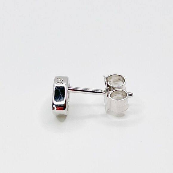 NEW 925 STERLING SILVER | Blue Spinel and Simulated Diamond Evil Eye Earrings - Picture 2 of 2